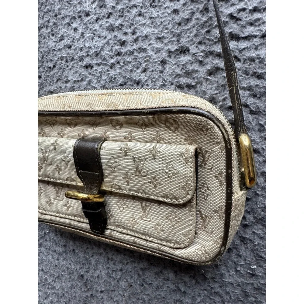 Louis Vuitton LV Monogram Mini Lin Canvas Leather Juliette Crossbody Bag Beige - Picture 6 of 16